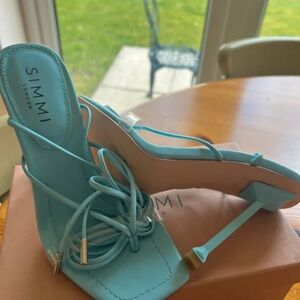 Simmi London Turquoise Strappy Heels